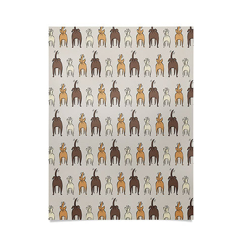 Little Arrow Design Co Happy Dogs on Beige Poster
