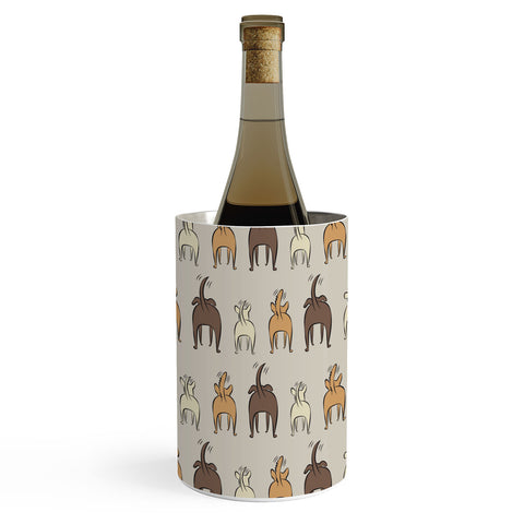 Little Arrow Design Co Happy Dogs on Beige Wine Chiller