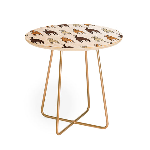 Little Arrow Design Co Happy Dogs Round Side Table
