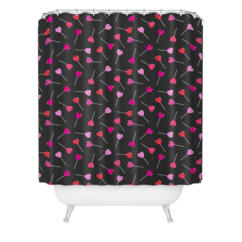 Little Arrow Design Co heart lollies Shower Curtain