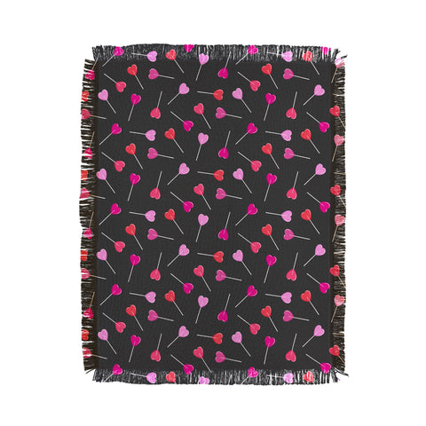 Little Arrow Design Co heart lollies Throw Blanket