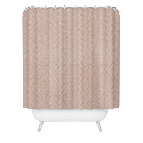 Little Arrow Design Co hexagon stripes blush Shower Curtain