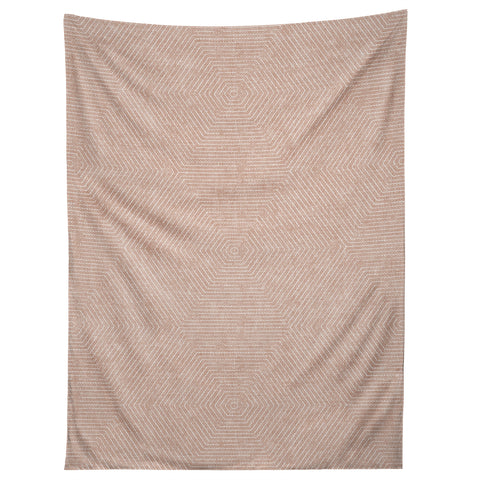 Little Arrow Design Co hexagon stripes blush Tapestry