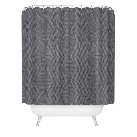 Little Arrow Design Co hexagon stripes gray Shower Curtain