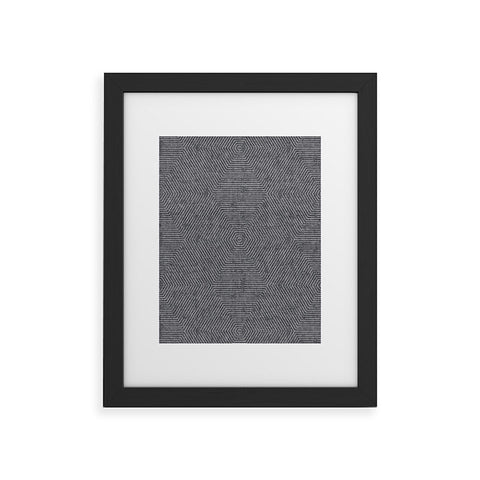 Little Arrow Design Co hexagon stripes gray Framed Art Print