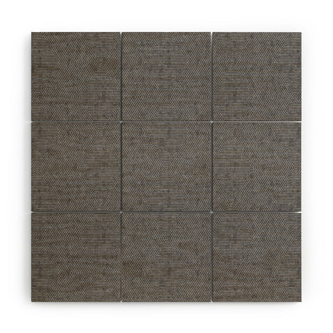 Little Arrow Design Co hexagon stripes gray Wood Wall Mural