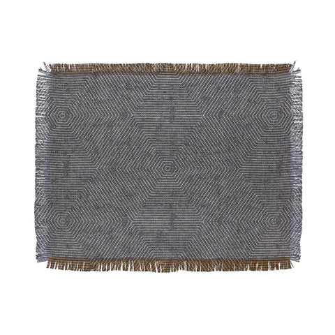 Little Arrow Design Co hexagon stripes gray Throw Blanket