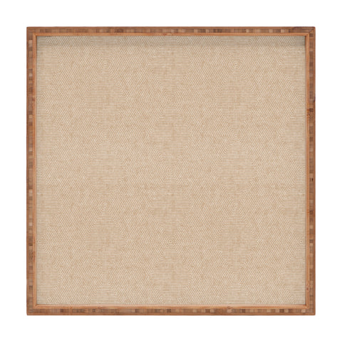 Little Arrow Design Co hexagon stripes lt brown Square Tray