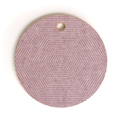 Little Arrow Design Co hexagon stripes mauve Cutting Board Round
