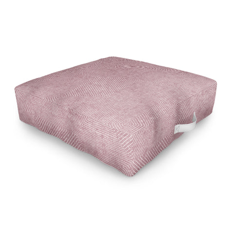 Little Arrow Design Co hexagon stripes mauve Outdoor Floor Cushion