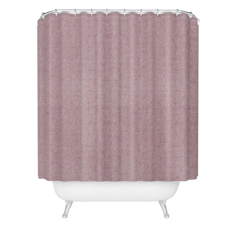 Little Arrow Design Co hexagon stripes mauve Shower Curtain