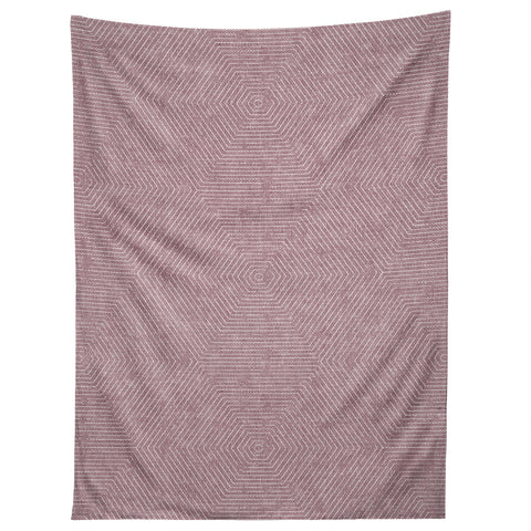 Little Arrow Design Co hexagon stripes mauve Tapestry