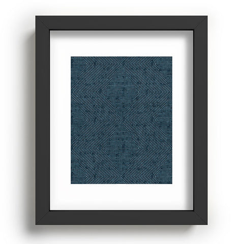 Little Arrow Design Co hexagon stripes navy Recessed Framing Rectangle
