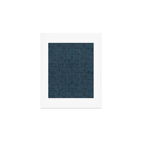 Little Arrow Design Co hexagon stripes navy Art Print