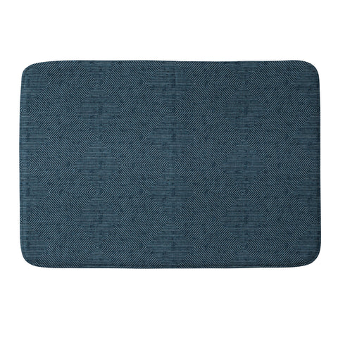 Little Arrow Design Co hexagon stripes navy Memory Foam Bath Mat