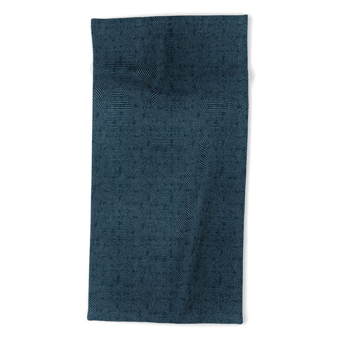 Little Arrow Design Co hexagon stripes navy Beach Towel