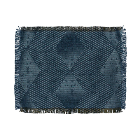 Little Arrow Design Co hexagon stripes navy Throw Blanket