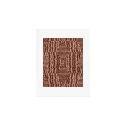 Little Arrow Design Co hexagon stripes rust Art Print