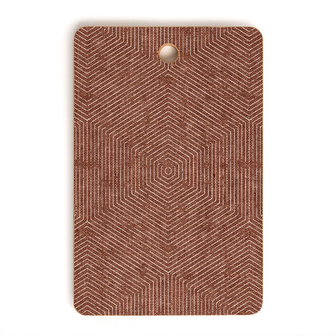 Little Arrow Design Co hexagon stripes rust Cutting Board Rectangle