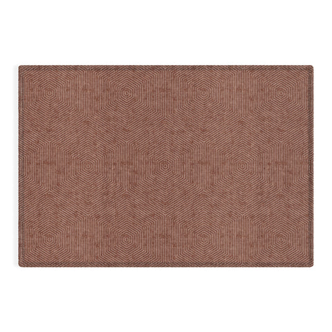 Little Arrow Design Co hexagon stripes rust Outdoor Rug