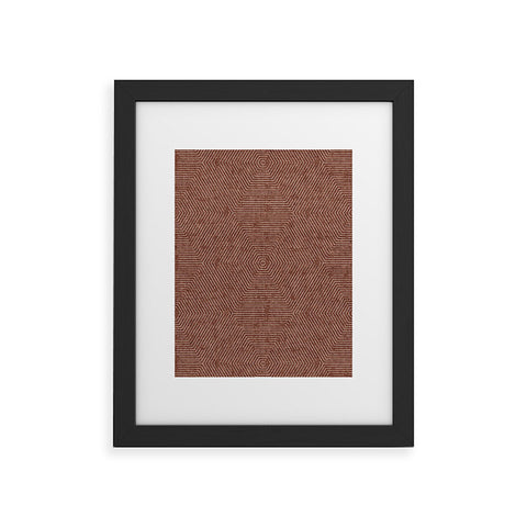 Little Arrow Design Co hexagon stripes rust Framed Art Print
