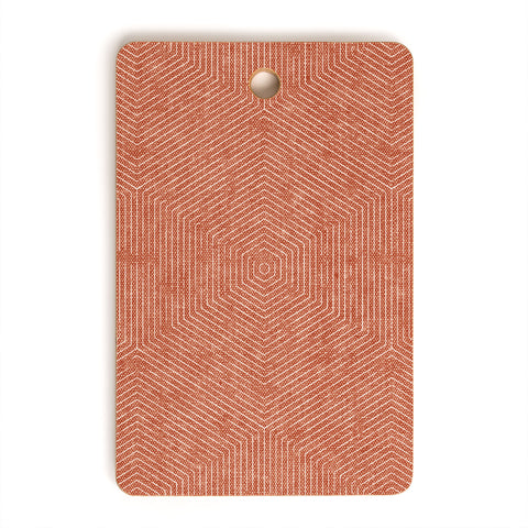 Little Arrow Design Co hexagon stripes terracotta Cutting Board Rectangle