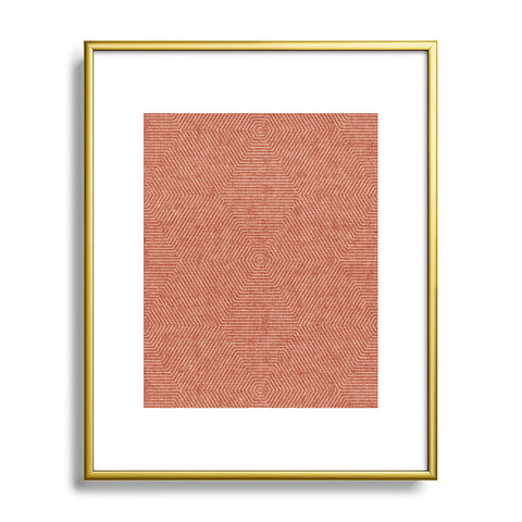 Little Arrow Design Co hexagon stripes terracotta Metal Framed Art Print