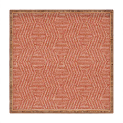 Little Arrow Design Co hexagon stripes terracotta Square Tray