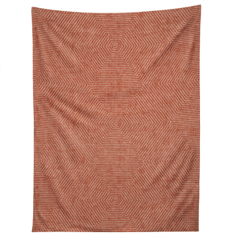 Little Arrow Design Co hexagon stripes terracotta Tapestry