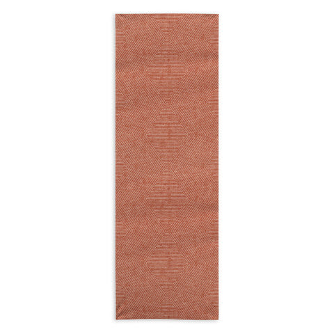 Little Arrow Design Co hexagon stripes terracotta Yoga Towel