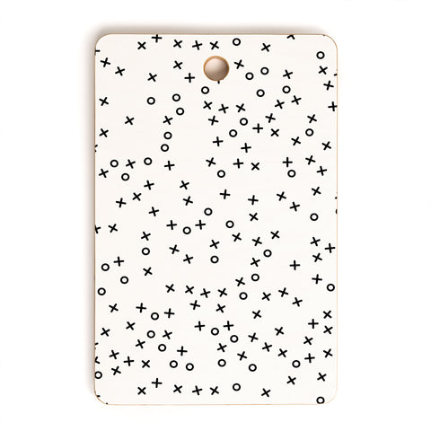 Little Arrow Design Co hugs and kisses XO monochrome Cutting Board Rectangle