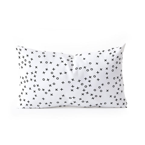 Little Arrow Design Co hugs and kisses XO monochrome Oblong Throw Pillow