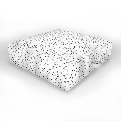 Little Arrow Design Co hugs and kisses XO monochrome Outdoor Floor Cushion