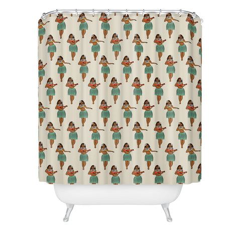 Little Arrow Design Co hula girl Shower Curtain
