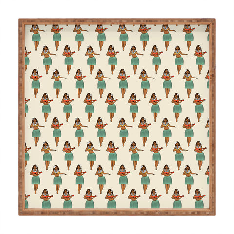 Little Arrow Design Co hula girl Square Tray