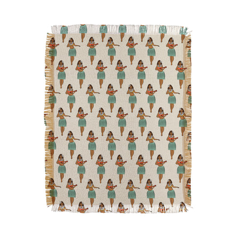 Little Arrow Design Co hula girl Throw Blanket