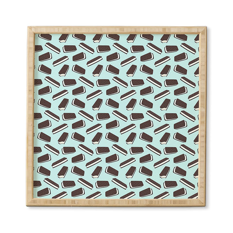 Little Arrow Design Co ice cream sandwich on blue Framed Wall Art