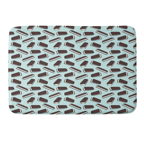 Little Arrow Design Co ice cream sandwich on blue Memory Foam Bath Mat