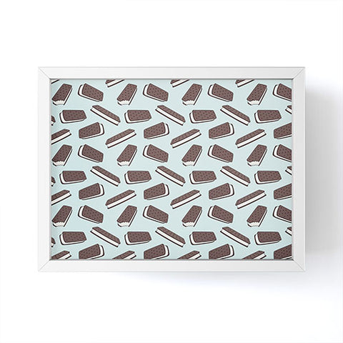Little Arrow Design Co ice cream sandwich on blue Framed Mini Art Print