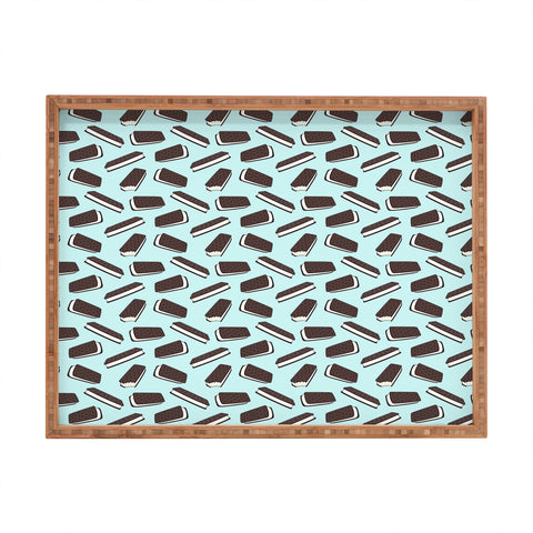 Little Arrow Design Co ice cream sandwich on blue Rectangular Tray