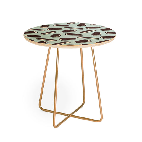 Little Arrow Design Co ice cream sandwich on blue Round Side Table