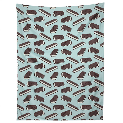 Little Arrow Design Co ice cream sandwich on blue Tapestry