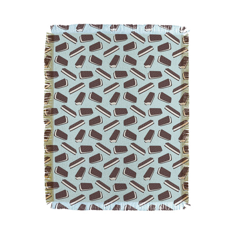 Little Arrow Design Co ice cream sandwich on blue Throw Blanket