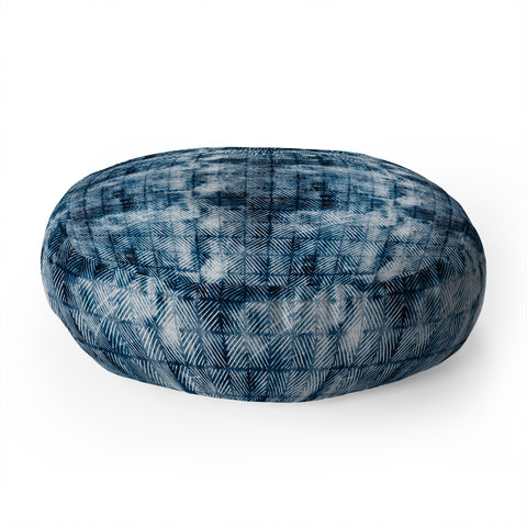 Little Arrow Design Co indigo grunge Floor Pillow Round