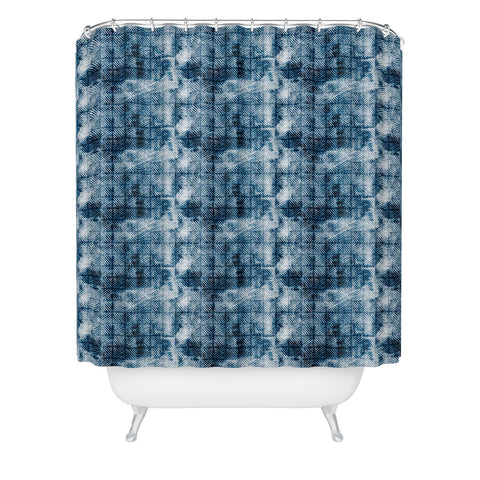Little Arrow Design Co indigo grunge Shower Curtain