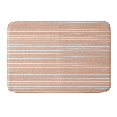 Little Arrow Design Co irregular stripes peach Memory Foam Bath Mat