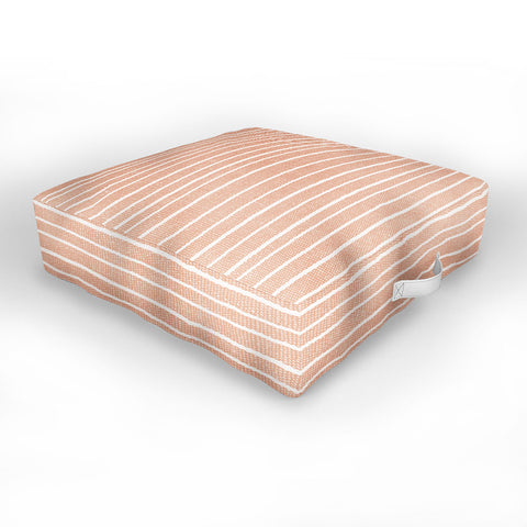 Little Arrow Design Co irregular stripes peach Outdoor Floor Cushion