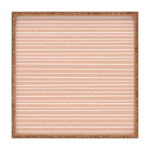 Little Arrow Design Co irregular stripes peach Square Tray