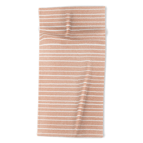 Little Arrow Design Co irregular stripes peach Beach Towel