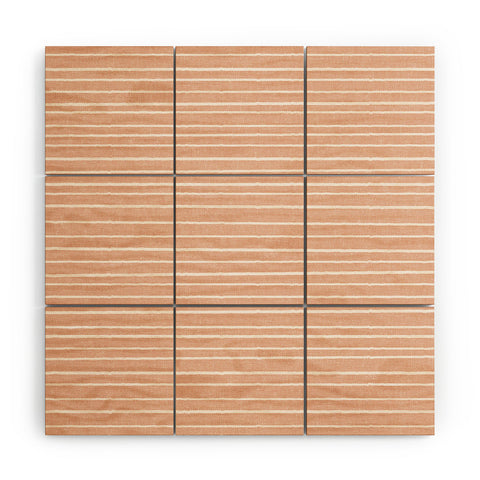 Little Arrow Design Co irregular stripes peach Wood Wall Mural
